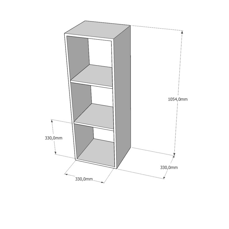 Etagère en pin massif Germain 3X1