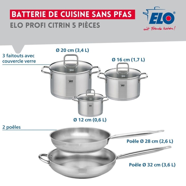 Batterie de cuisine Profi Citrin en inox