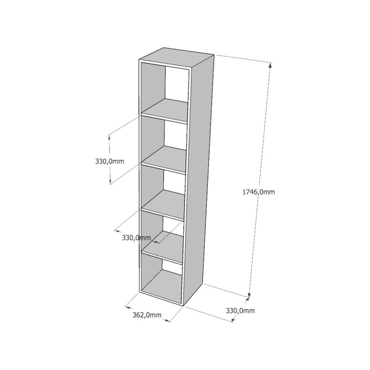 Etagère en pin massif Germain 5X1