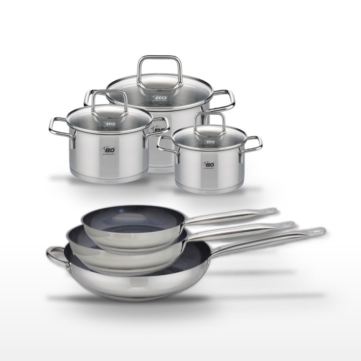 Batterie de cuisine Profi Therm Platinum et Citrin en inox et céramique - grise