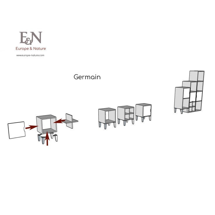 Etagère en pin massif Germain 5X1