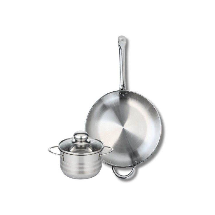 Batterie de cuisine Profi Brillant en inox - poêle 32 cm - faitout 16 cm