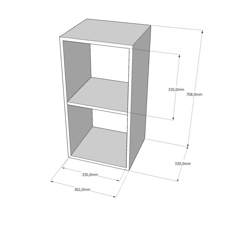 Etagère en pin massif Germain 2X1