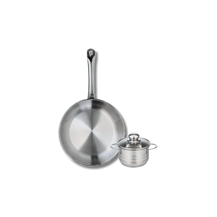 Ensemble poêle et faitout Profi Brillant en inox - 28 cm - 12 cm