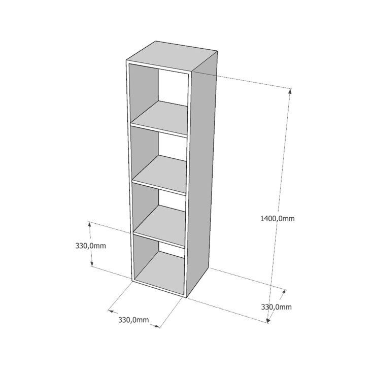 Etagère en pin massif Germain 4X1