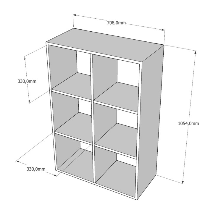 Etagère en pin massif Germain 3X2