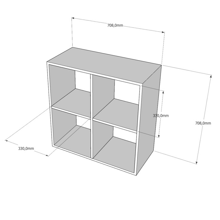 Etagère en pin massif Germain 2X2