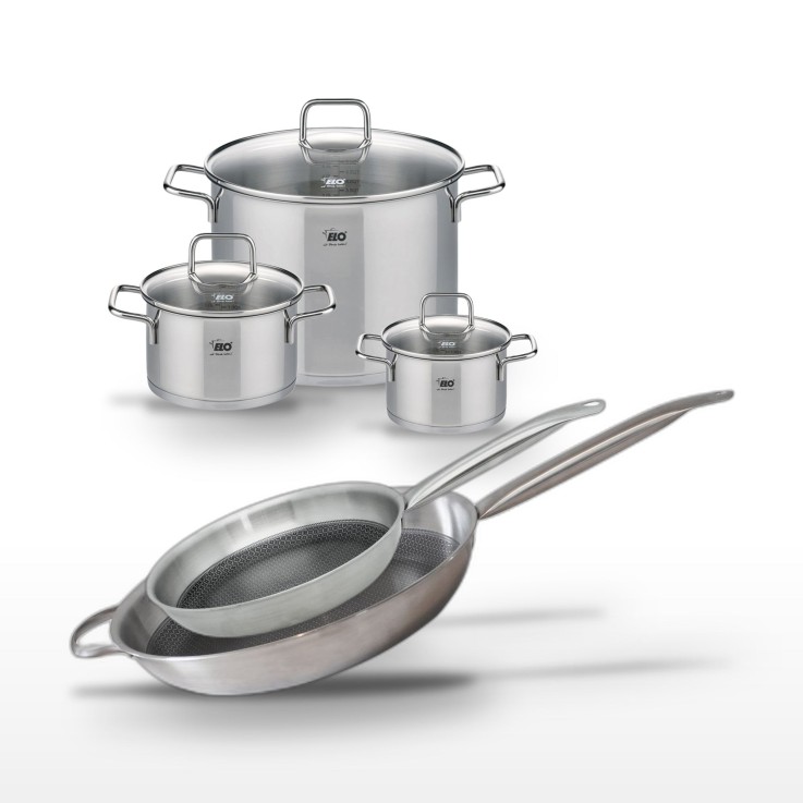 Batterie de cuisine Relief Solution en inox - 16/20/26/28/32 cm - gris
