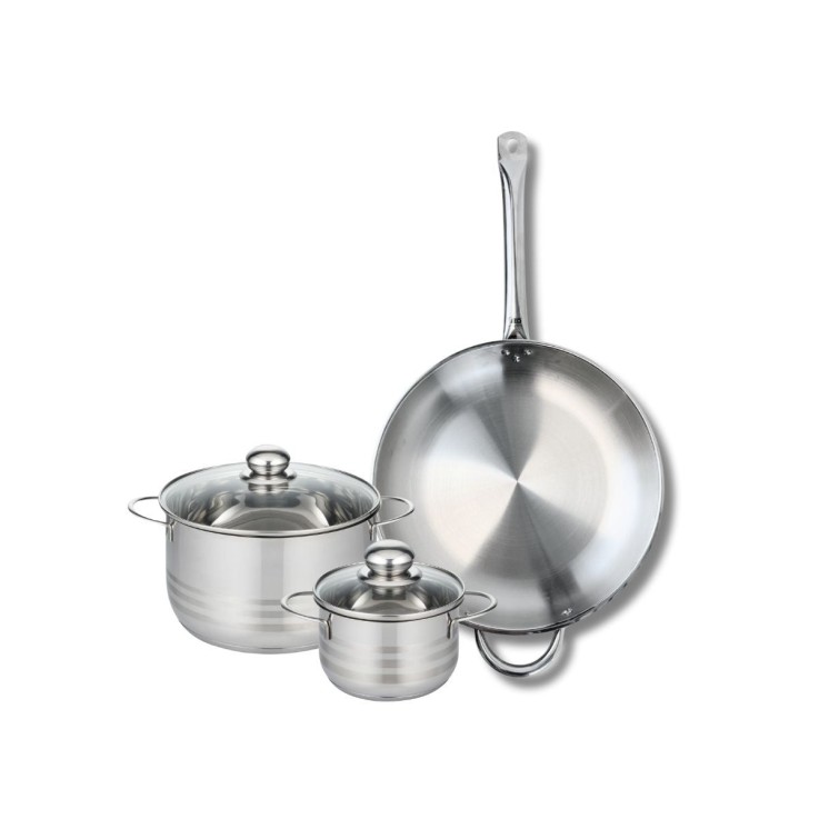 Batterie de cuisine Profi Brillant en inox - 14, 20 et 32 cm