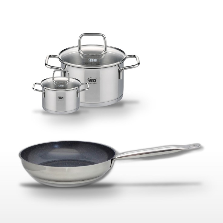 Batterie de cuisine Profi Therm Platinum en inox et céramique - 28/12/20 cm