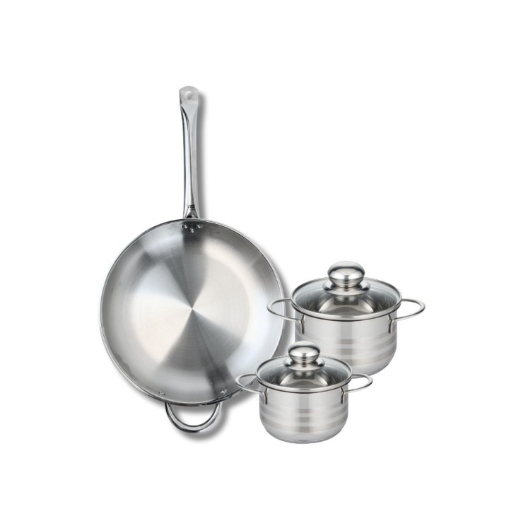 Batterie de cuisine Profi Brillant en inox - 32, 14 et 16 cm