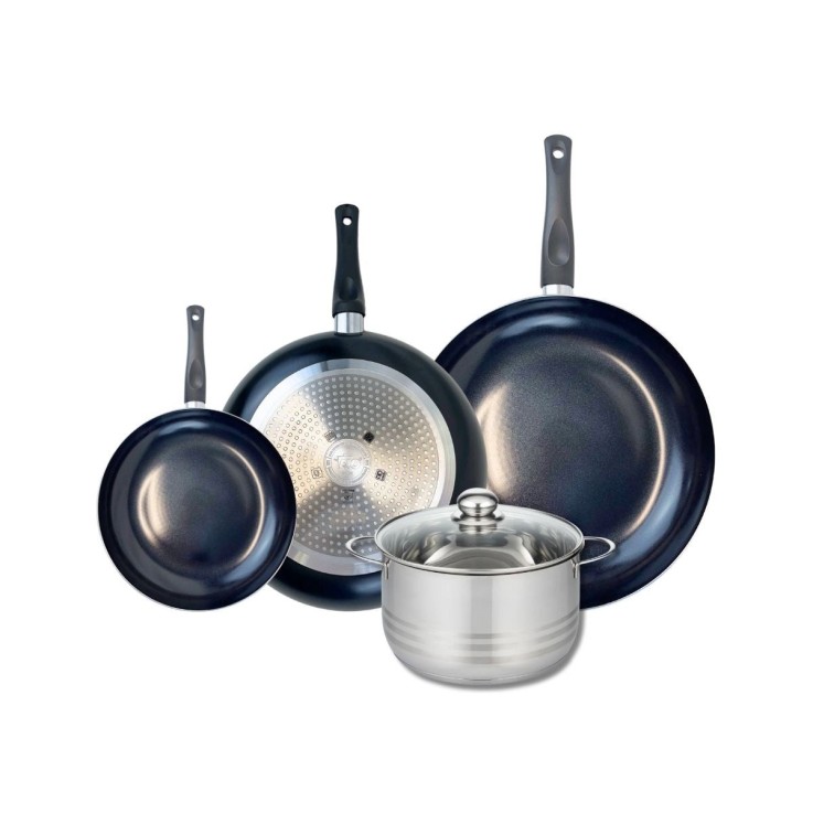 Batterie de cuisine Prima Brillant en aluminium et inox - 20/28/32 cm