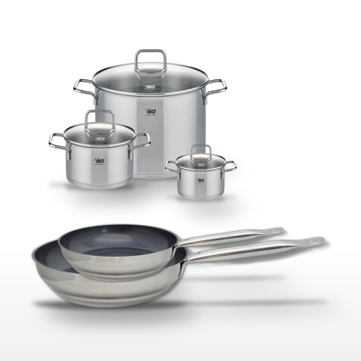 Batterie de cuisine Profi Therm Platinum en inox et céramique - grise