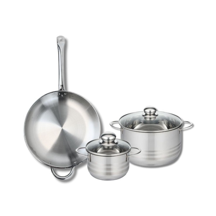 Batterie de cuisine Profi Brillant en inox - 32, 16 et 24 cm