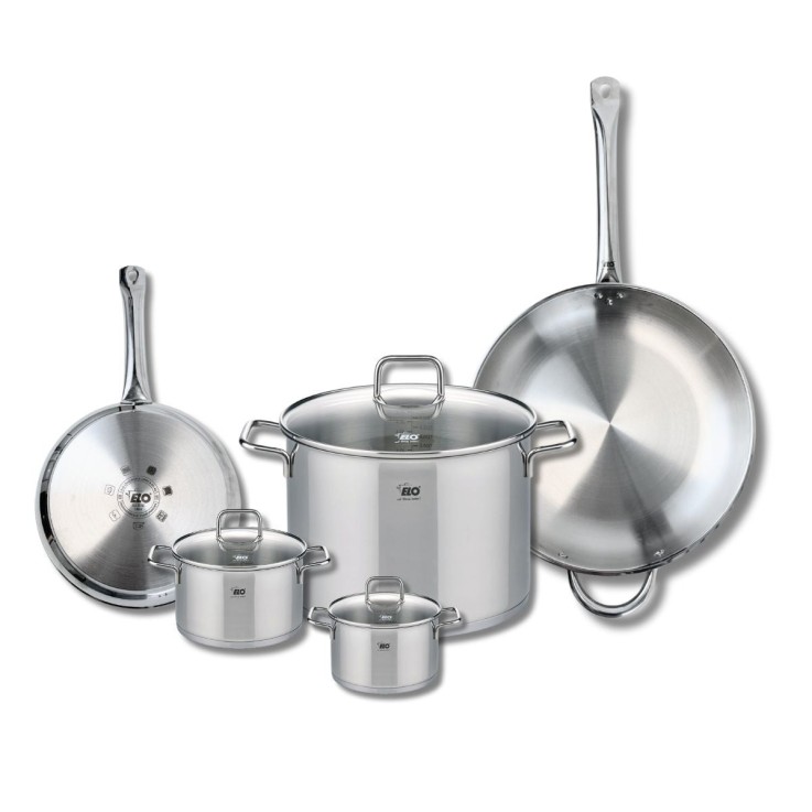 Ensemble de poêles et de faitouts Profi Citrin en inox - 5 pièces