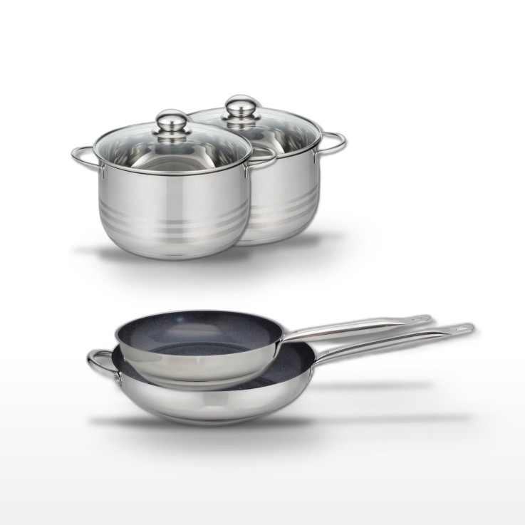 Batterie de cuisine Profi Therm Platinum en inox - 28/32 cm - 20/24 cm