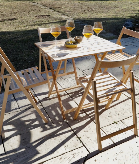 4 chaises pliantes en hêtre...