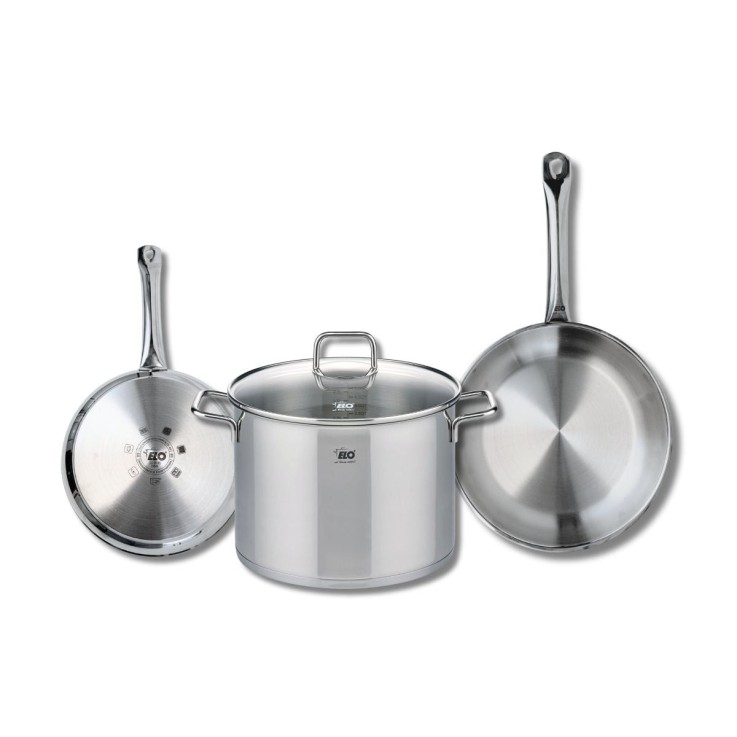 Batterie de cuisine Profi Citrin en inox - 24, 28 et 26 cm