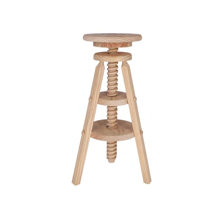 Tabouret haut à vis en pin massif