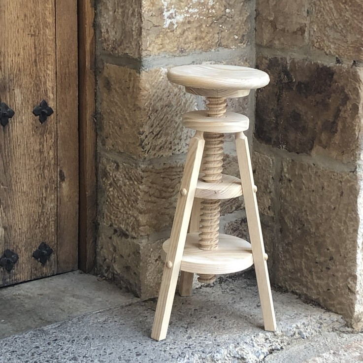 Tabouret haut à vis en pin massif
