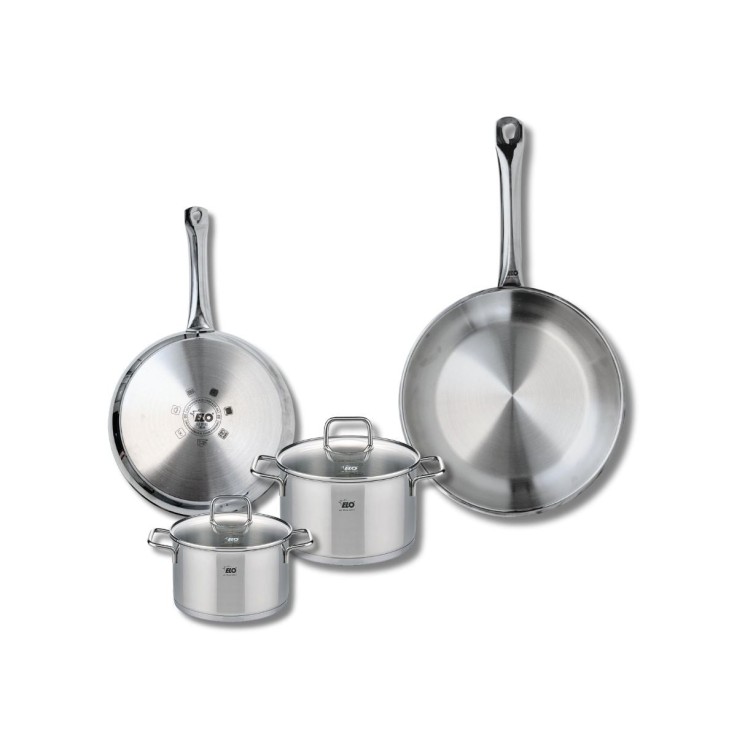 Batterie de cuisine Profi Citrin en inox - 4 pièces - 24/28 cm et 14/16 cm