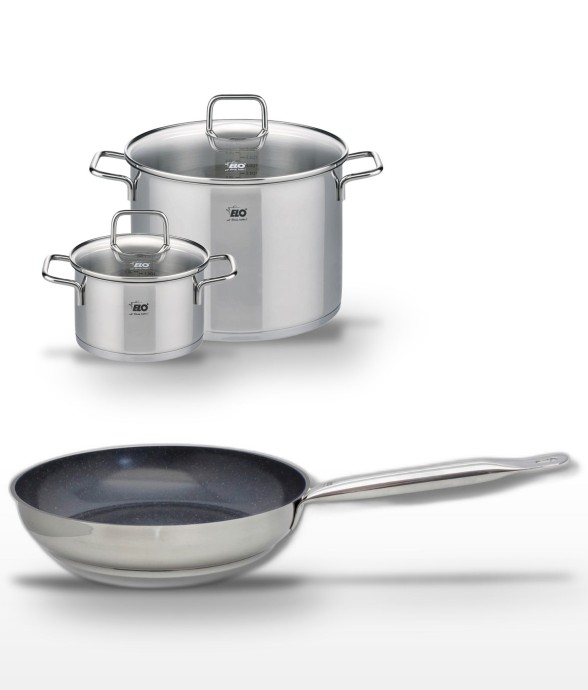 Batterie de cuisine en inox...