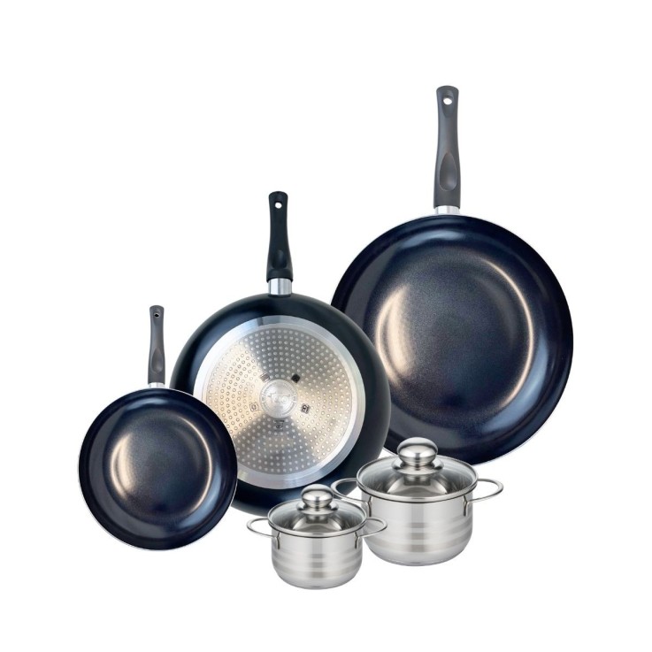 Batterie de cuisine Prima Brillant en aluminium et inox - 12, 14, 20, 28 et 32 cm