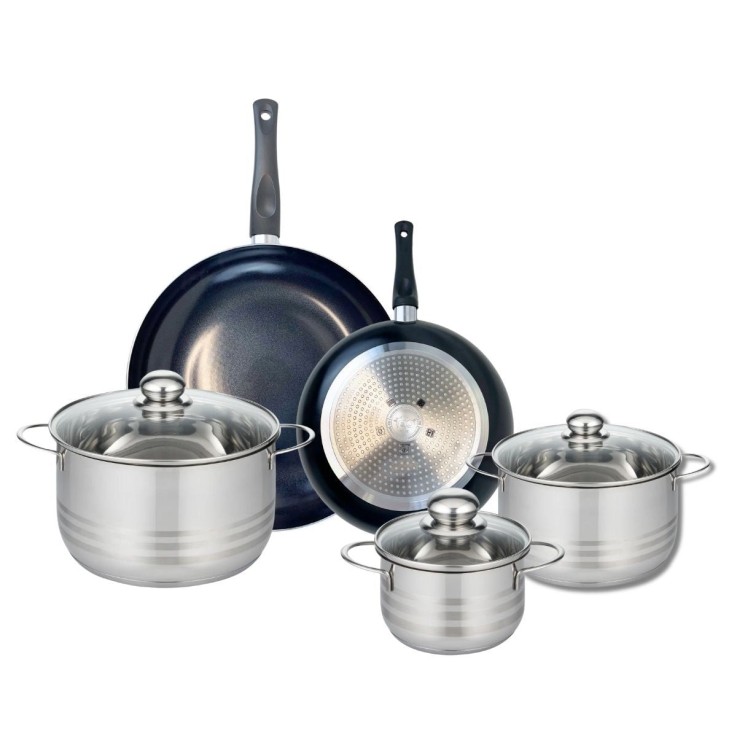 Batterie de cuisine Prima Brillant en aluminium et inox - 5 pièces