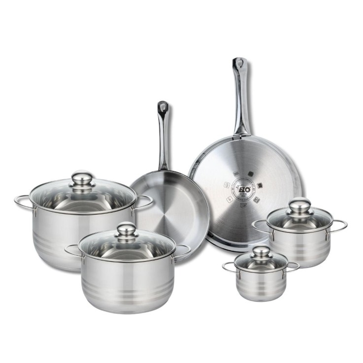 Batterie de cuisine Profi Brillant en inox - 6 pièces - poêles et faitouts