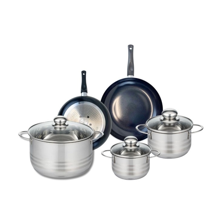 Batterie de cuisine Prima Brillant en aluminium et inox - 5 pièces