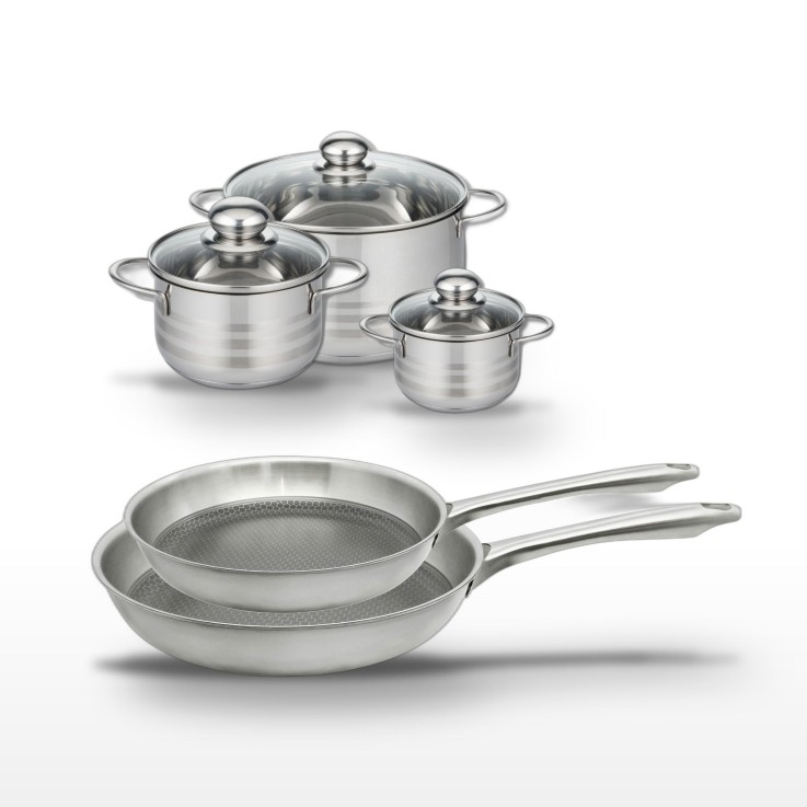 Batterie de cuisine Relief Passion en inox - 5 pièces