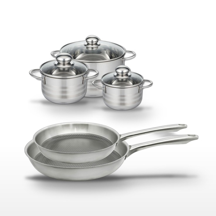 Poêles et faitouts Relief Passion en inox - 24/28 cm et 14/16/24 cm