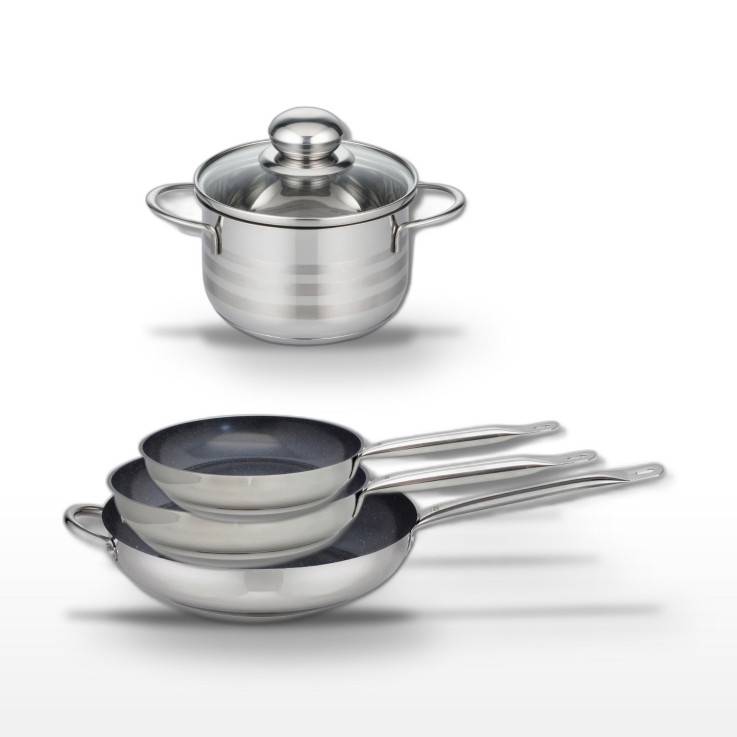 Batterie de cuisine Profi Therm Platinum en inox - 24/28/32 cm - 14 cm