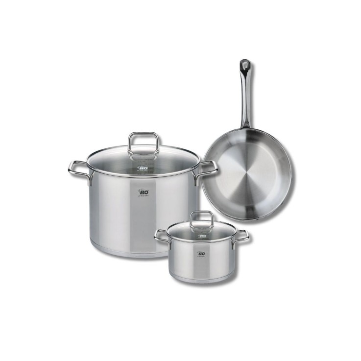Batterie de cuisine Profi Citrin en inox - 16, 24 et 26 cm