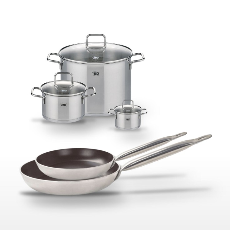 Batterie de cuisine Bistro Line en aluminium et inox - 28/32 cm