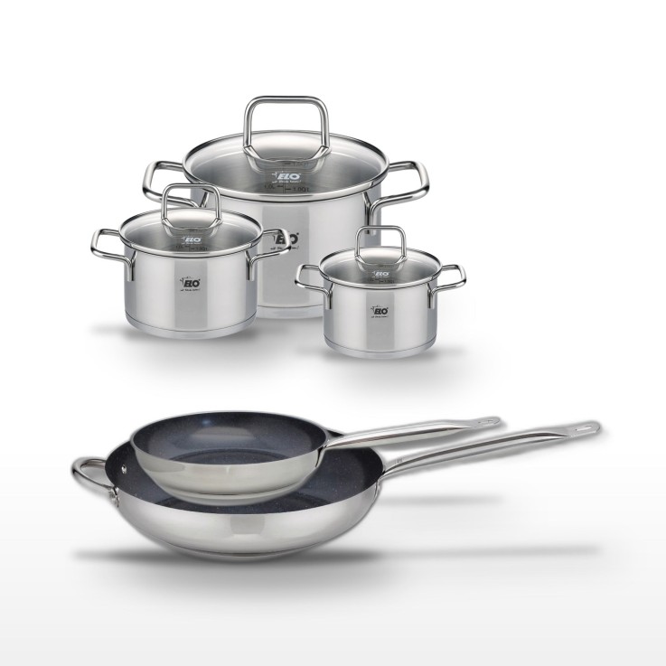 Batterie de cuisine Profi Therm Platinum et Citrin en inox - 5 pièces