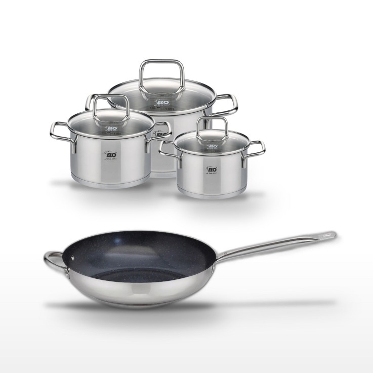 Batterie de cuisine Profi Therm Platinum en inox - 4 pièces - 14, 16, 20 et 32 cm