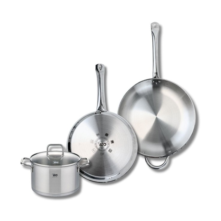 Batterie de cuisine Profi Citrin en inox - 28, 32 et 20 cm