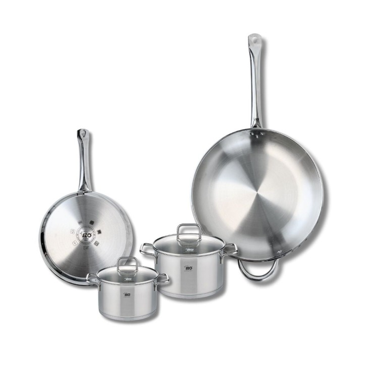 Batterie de cuisine Profi Citrin en inox - 14, 16, 24 et 32 cm