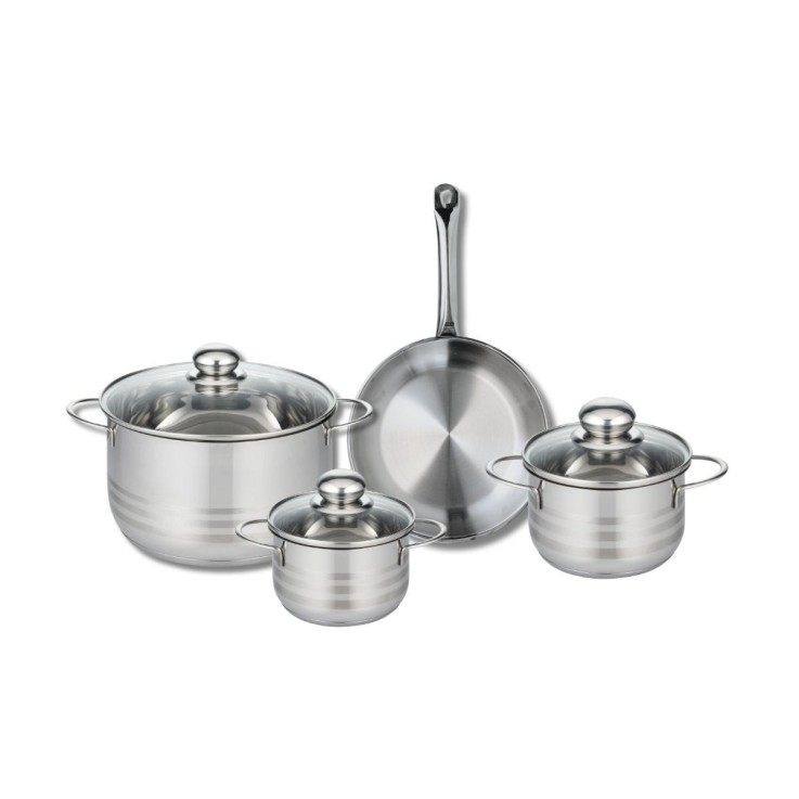 Batterie de cuisine Profi Brillant en inox - 14, 16 et 24 cm