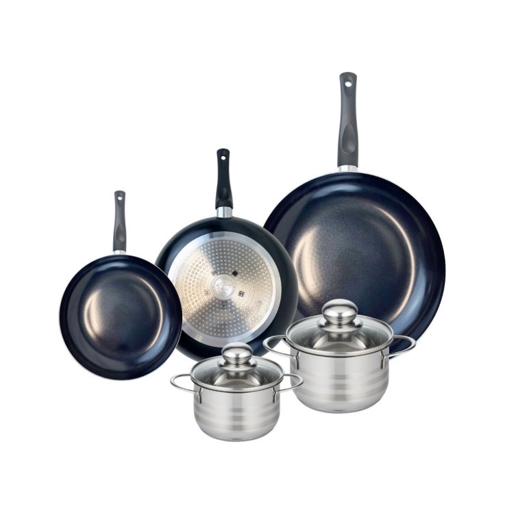 Batterie de cuisine Prima Brillant en aluminium et inox - 20, 24, 32, 14 et 16 cm