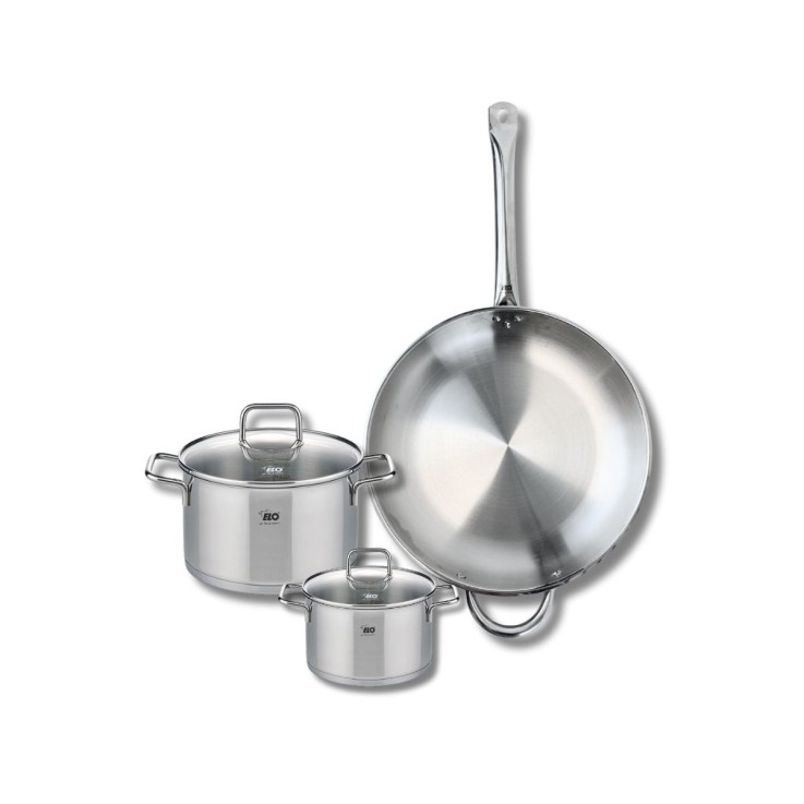 Batterie de cuisine Profi Citrin en inox - 14, 20 et 32 cm