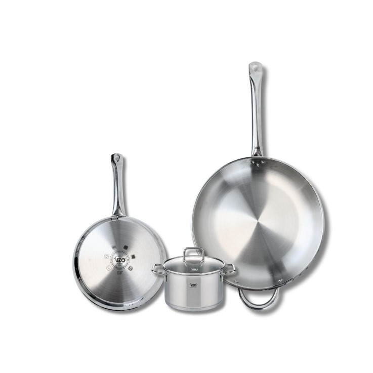 Batterie de cuisine Profi Therm Citrin en inox - 14, 24 et 32 cm
