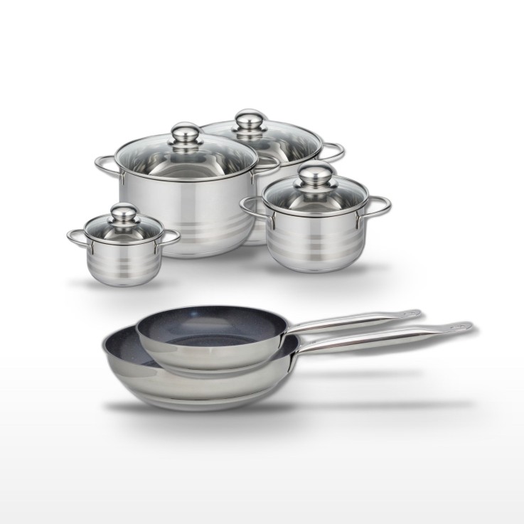 Batterie de cuisine Profi Therm Platinum en inox et céramique - 6 pièces