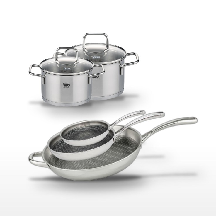 Batterie de cuisine Relief Evolution en inox - 5 pièces - 14 à 32 cm
