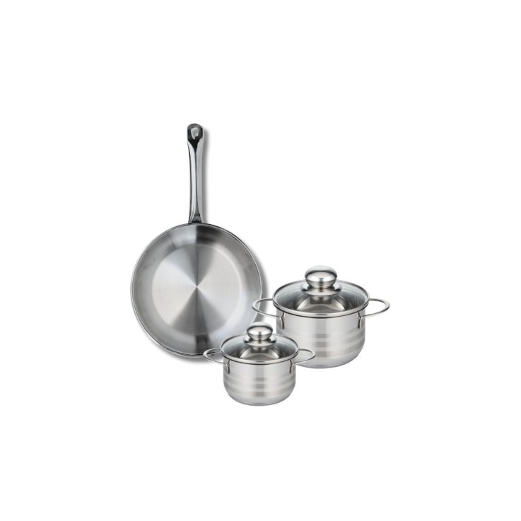 Batterie de cuisine Profi Brillant en inox - 24, 12 et 14 cm
