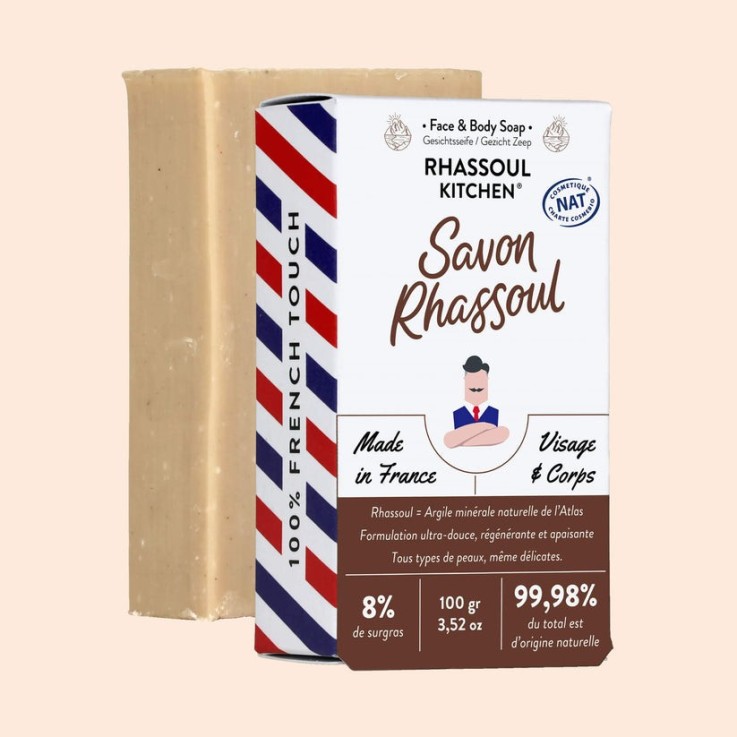 Savon surgras visage et corps Rhassoul kitchen (100gr)