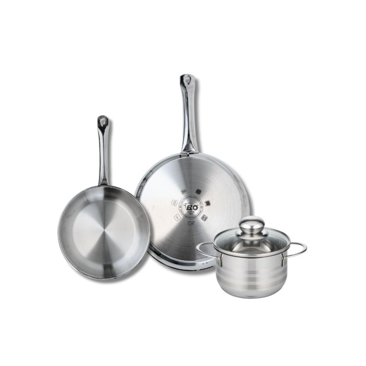 Batterie de cuisine Profi Brillant en inox - 16, 24 et 28 cm