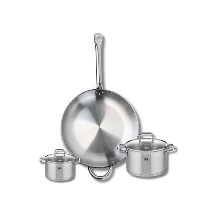 Batterie de cuisine Profi Citrin en inox - 12, 16 et 32 cm