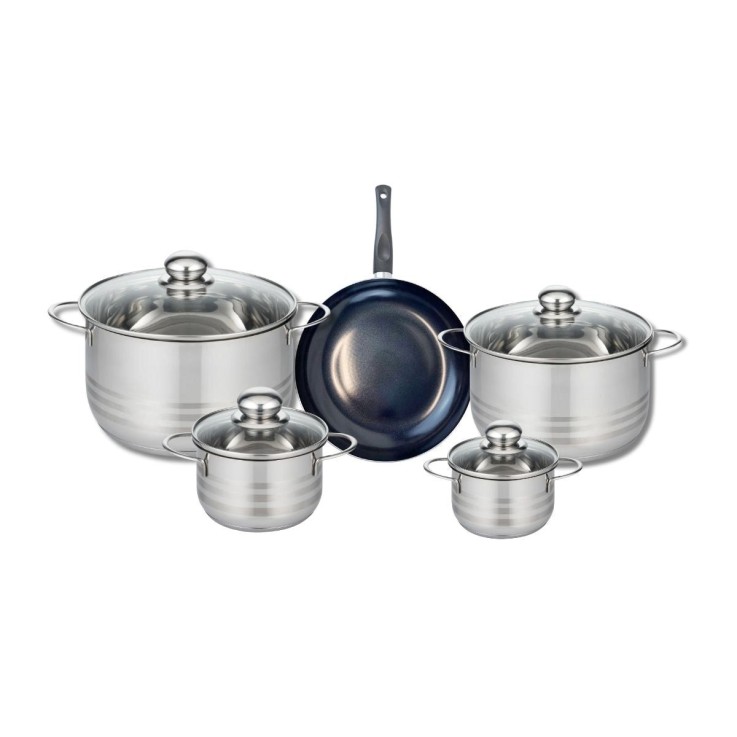 Batterie de cuisine Prima Brillant en aluminium et inox - 5 pièces